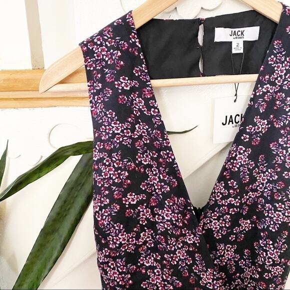 Jack by BB Dakota wrap floral jumpsuit open back 2 - Picture 2 of 8